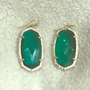 Emerald green and gold Elle Kendra Scott earrings